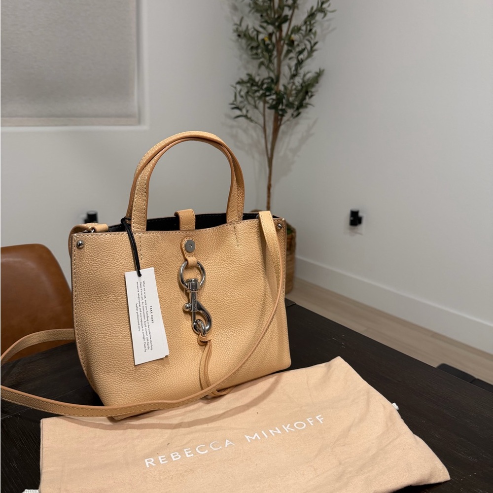 Rebecca Minkoff Beige Tote with Silver Accents
